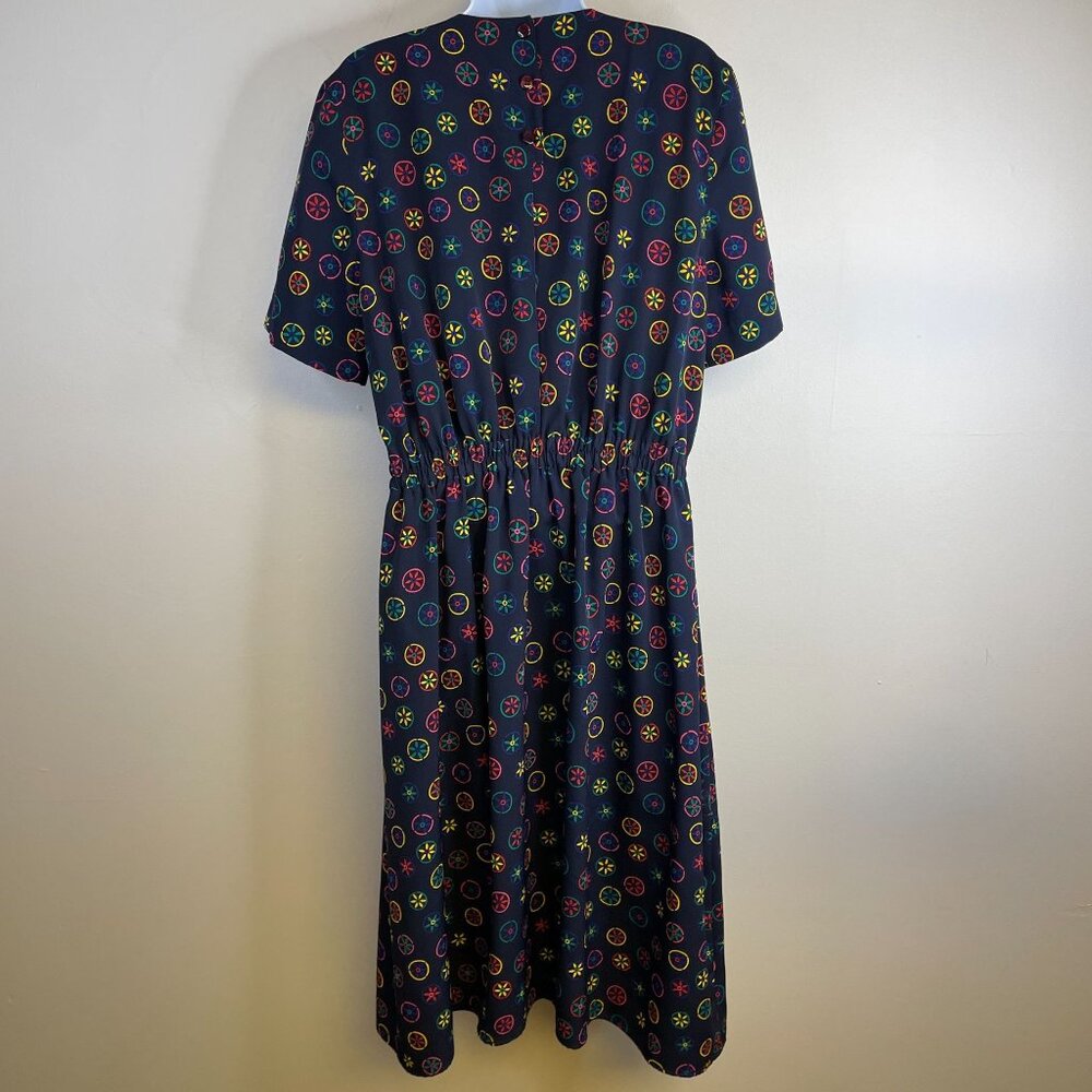 Talbots Vintage Women Pleated Midi Dress Size 10 Blue Grunge Librarian Modest - Picture 9 of 13